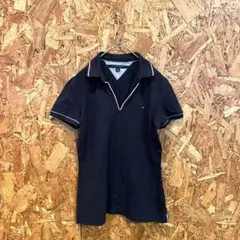 TOMMY HILFIGER トミーヒルフィガー 半袖ポロシャツ ブラック S