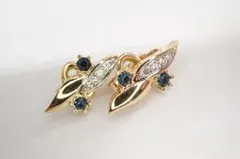 ニナリッチ ゴールドカラー ラインストーン ヴィンテージ イヤリング