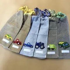 086.おりこうエプロン　おりこうタオル　タオルエプロン　6枚組　乗り物　男の子
