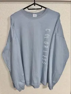 オーバーサイズ　ロングTシャツ　ブルー