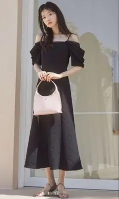 snidel オフショルシアーレイヤードデザインワ ンピ