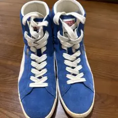 PUMA 青 スエード ハイカットスニーカー