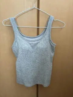 UNIQLO AIRism コットンブラタンクトップ XS グレー