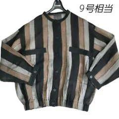 レディース　ノーカラージャケット　9号細身 透け感あり　リネンジャケット