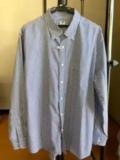 【クリーニング済】UNIQLO　ブロードシャツ　ストライプ　ボタンダウン