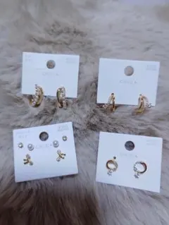 3coins ゴールドピアス 4ペアセット