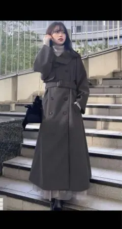 新品タグ付きGRL三上悠亜 フェイクウールトレンチコート グレイル ze843