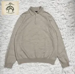 BROOKS BROTHERS 極上メリノウール100% ハーフボタンシャツ