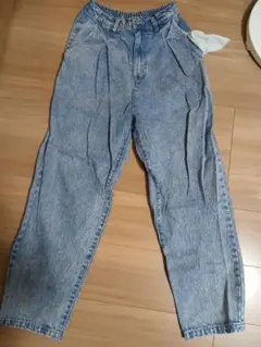 ライトブルー ジーパン ワイドパンツ