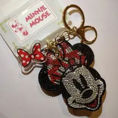 【新品・タグ付き】ディズニー ミニーマウス キラキラ チャーム キーホルダー