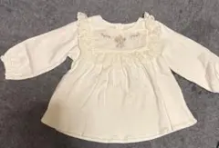 cottoli スムースフリルチュニック　80 白　タグ付き未使用