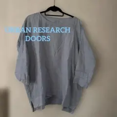 URBAN RESEARCH DOORS リネンブラウス 七分袖 ブルーのサムネイル