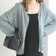 Futier land バルーンスリーブシアーカーディガン ライトブルーのサムネイル