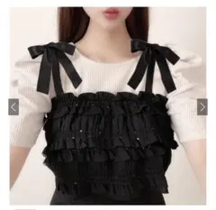 GRL ショルダーリボンフリルビスチェ×トップスアンサンブル[fu141a]