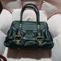 アナスイ エナメル 2WAY ダブルジップ ショルダー ブラック ゴールド