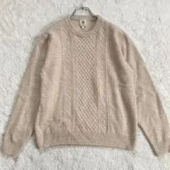 【極美品・23AW】J.PRESS　ケーブルクルーネックニット　カシミヤ混　L