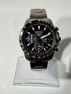 SEIKO クロノグラフ 腕時計 ブラックSSB031P1 100m防水