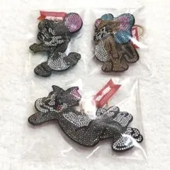 トムとジェリー　ラインストーンマスコット　キラキラ　キーホルダー　3個セット