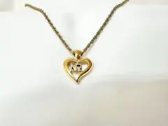 Nina Ricci ニナリッチハートモチーフ ネックレス NRロゴ 金色
