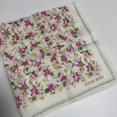 HANAE MORI ハンカチ 花柄 ホワイト ピンク
