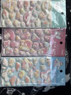 公式 韓国サンリオ　極厚　シナモン　マイメロ　ステッカー シール 立体 ぷくぷく