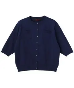 caban ファインポリエステル ハーフスリーブポケットカーディガン