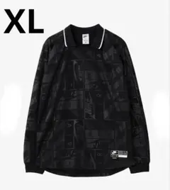 新品 NIKE AIR ロングスリーブ ポロシャツ メンズ ブラック 総柄 長袖