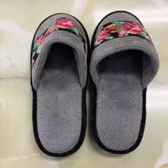 FEILER 花柄刺繍スリッパ フリーサイズ