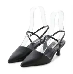 신품 미사용 CELFORD♪ロゴバックル付きバックストラップミュール BLK