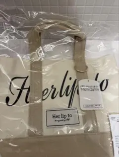 Herlipto HLT Canvas Mini Tote White ハリプ - メルカリ