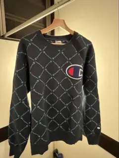 ✈夏 champion チャンピオン ワッフル 長袖 Tシャツ 黒 ブラック L 