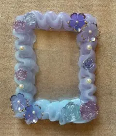 【即日発送】ホイップデコ　トレカケース 紫＆水色　花