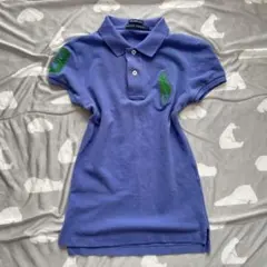 y2k ラルフローレン ビッグポニー ポロシャツ ブルー S 平成女児 平成