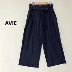 AVIE アビィ ウエストベルト付きワイドパンツ ブラック　38