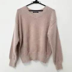 シャギーニット ピンク