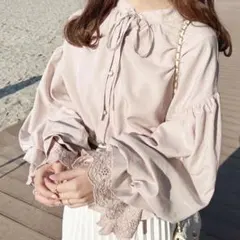 apres jour コットンレース袖ボリュームシャツ Fのサムネイル