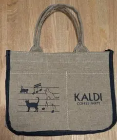 KALDI COFFEE FARM ジュートバッグ 猫柄