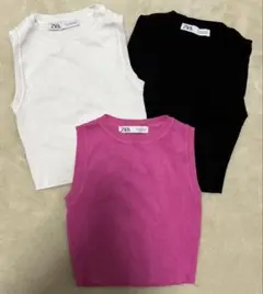 ZARA ノースリーブトップス 3色セット