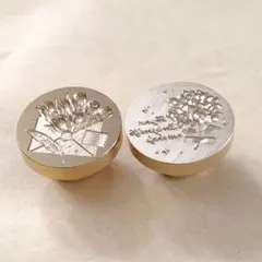 シーリングスタンプヘッド　3D　花柄　2個セット　シーリングワックス