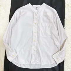 美品☆MHL. オーバーサイズ バンドカラー コットンシャツのサムネイル
