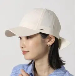 バックリボン キャップ アイボリー レディース 帽子のサムネイル