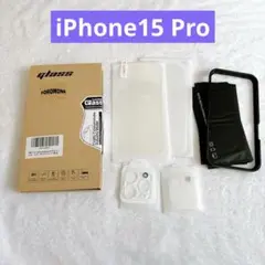 iPhone15 Pro ガラスフィルム2枚 レンズフィルム2枚 強化ガラス