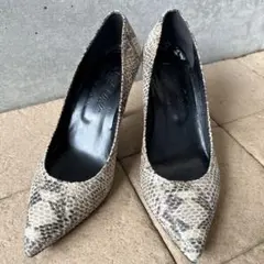 最初値下げ‼️美品　パイソン柄　パンプス　23cm スタイルデリ　日本製