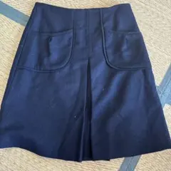CROLLAネイビー 膝丈スカート ポケット付きのサムネイル