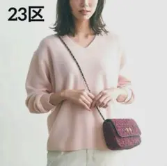 23区 Vネックニット 40 ピンク