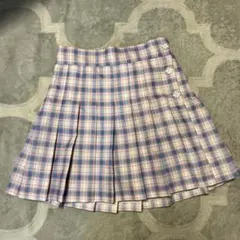 ピンク系チェック プリーツスカート