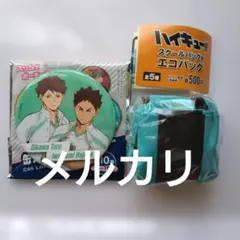 ハイキュー　青葉城西　缶バッジ風ミラー　スクールバッグ風エコバッグ　ジャパぐるみ