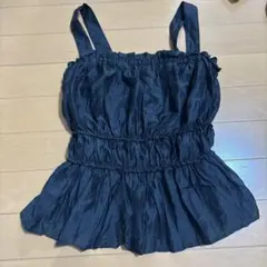 rienna フリルキャミソール Mサイズ 黒のサムネイル