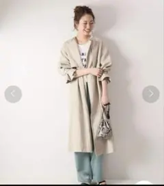 Spick&Span 綿麻ノーカラーワイドスリーブコート