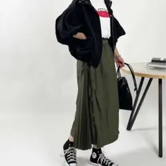 ルギヴァ LUGIVA 配色サイドファスナープリーツスカート 2way